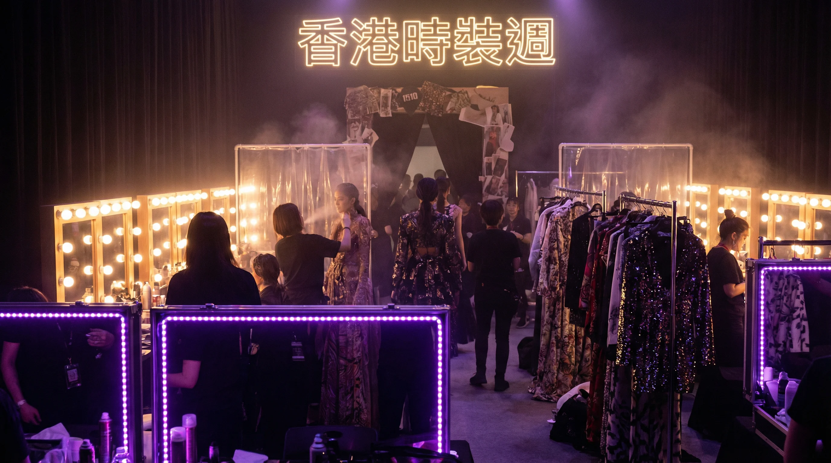 香港时装周后台明星化妆间实拍